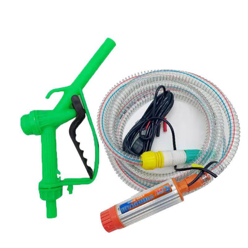 12V/24V Diesel Electric & Fuel Oil Pump with Nozzle - Self-Priming Submersible Siphon Water Pump