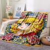 1PC Candy Candy Print Flannel Blanket, High quality All Seasons, Home Decor, Warmth and Comfort, Perfect for Christmas Gifts