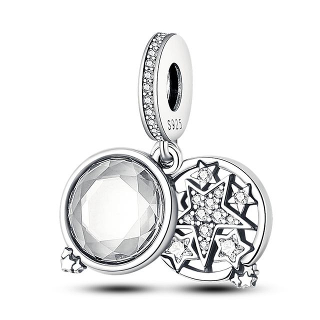 Луна, Солнце, Звезда, Галактика, висячий кулон, подвески, бусины, серебряный цвет, подходит для браслета для женщин, ювелирные изделия своими руками, маркировка, подарок