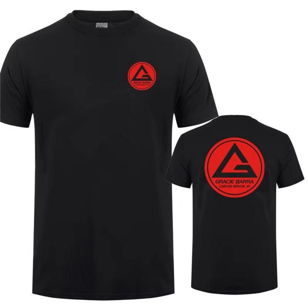 Gracie Barra Carlos GR Футболка Летняя Мужская с Коротким Рукавом из Хлопка с Круглым Вырезом Модная Крутая Футболка