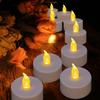 12/24Pcs Flameless LED Electronic Candle Dropping Wax Tea Light Realistic Flames Led Lamp Christmas Halloween Wedding Home Decor