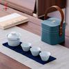 Auspicious Dragon Pottery Travel Tea Set