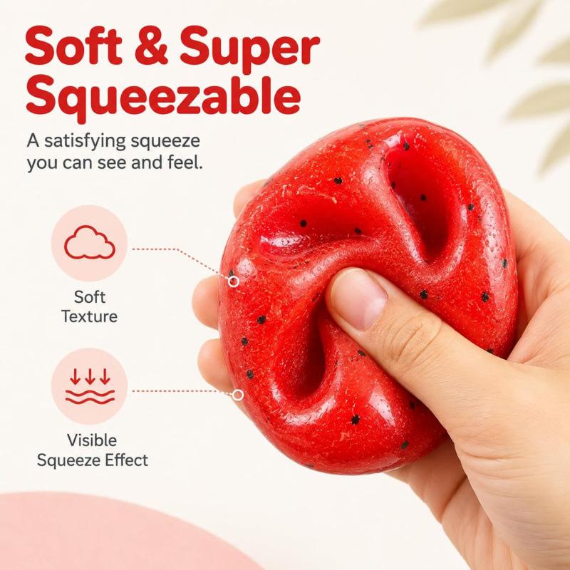 Watermelon Slime Squishy Stress Relief Toy Soft Gel Squeeze Toy Kids Adults Creativity Decompression Play
