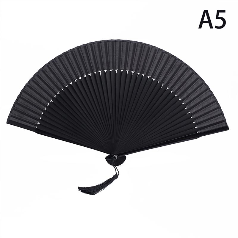 Черный складной веер в китайском стиле, женский веер для классического танца, складной веер для рукоделия