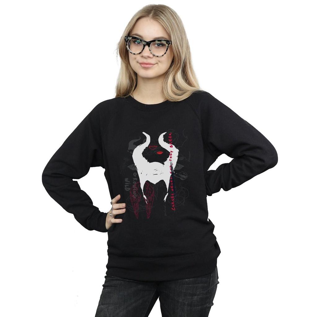 Disney Womens/Ladies Maleficent Mistress Of Evil Growing Wild Horns Collage Sweatshirt