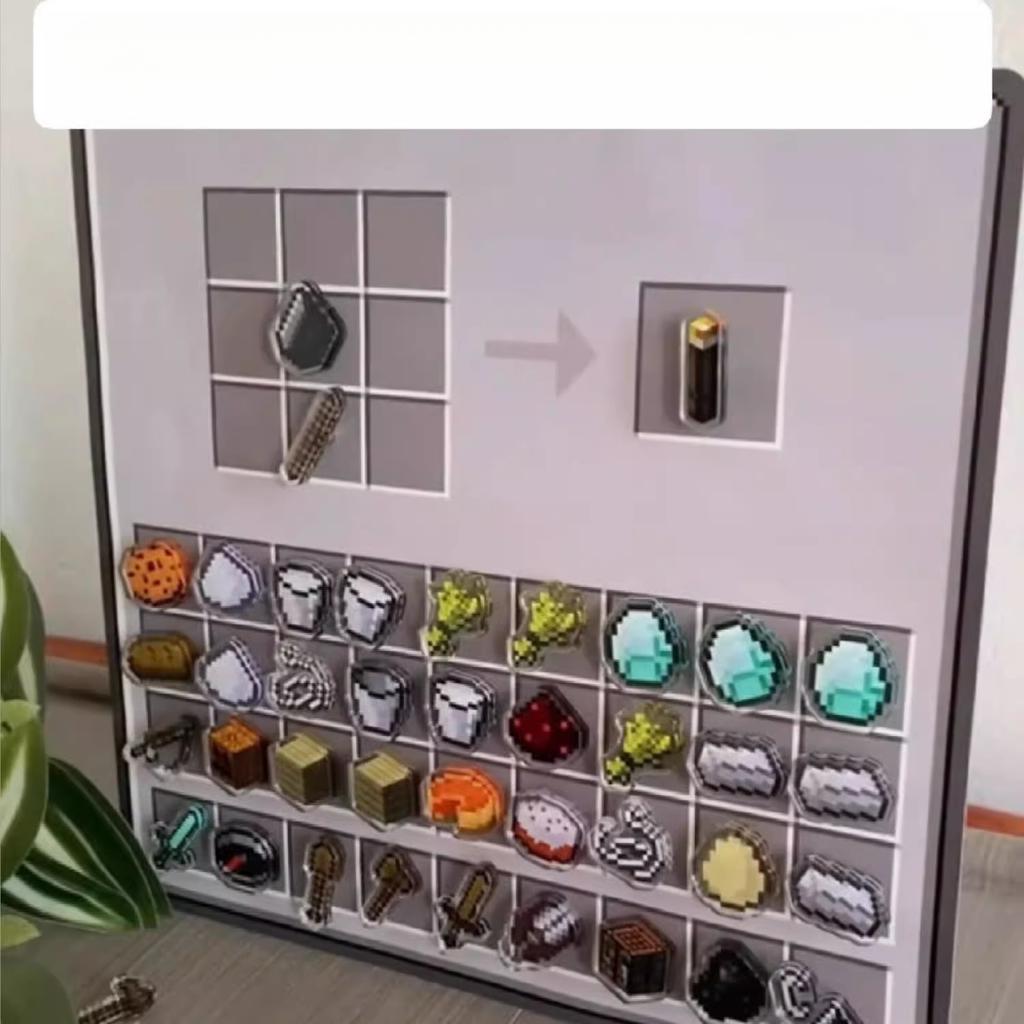 Minecraft Game Style Magnetic Decoration Refrigerator Sticker