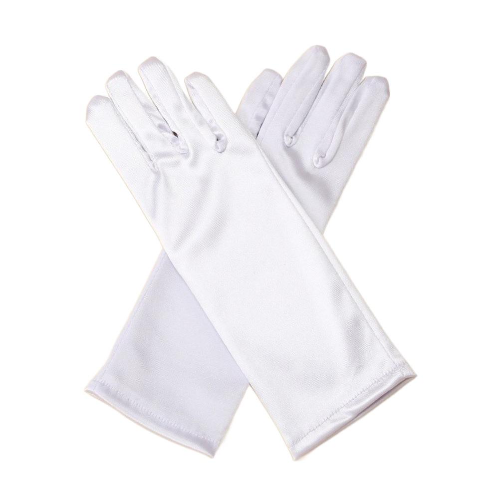 Однотонные детские перчатки Сатиновые танцевальные митенки Новая мода Сценический костюм для выступлений Девочки