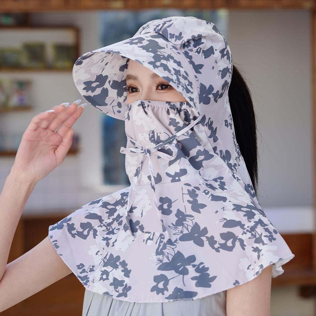 Уличная солнцезащитная кепка, ветрозащитная и пылезащитная, защита лица, защита шеи, шляпа-шаль, женская велосипедная солнцезащитная шляпа, маска для лица, интегрированная для сбора чая