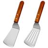 Металлические лопатки для чугунной сковороды, slotted spatula turner для гриля с икрой рыбы с деревянной ручкой - Кухонные принадлежности