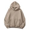 Men Hoodie with Solid Color Hood Large Front Pocket Pullover Sweatshirt Loose Fit Sports