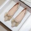 Versatile Fairy Pointed Flat Shoes Female 2025 Autumn New Lace Bow Doudou Shoes Evening Evening Breeze Gentle Shoes