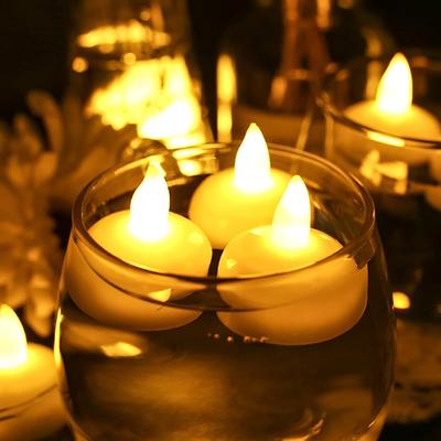 12/24 шт. беспламенных плавающих чайных свечей на батарейках светодиодные бездымные свечи для украшения бассейна свадьбы дня рождения