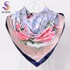 [BYSIFA] China Silk Scarf Shawl For Women  Winter Peony Chain Design Large Square Scarves Wraps Spring Autumn Head Scarves