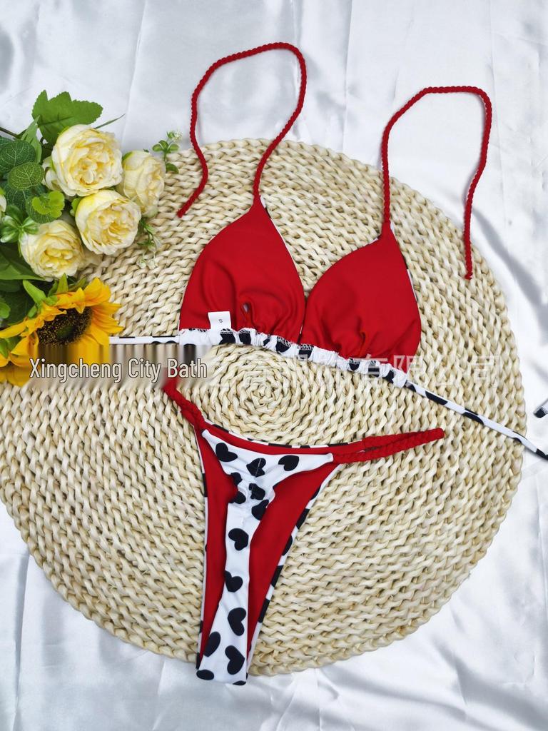 Европейский и американский новый плетеный треугольный купальник-бикини