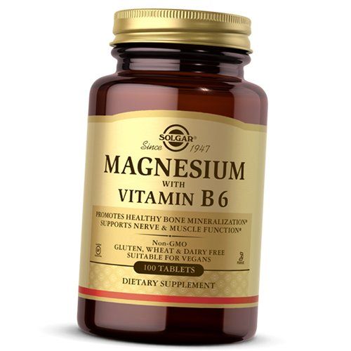 Магний В6, Magnesium with Vitamin B6, Solgar (36313058)