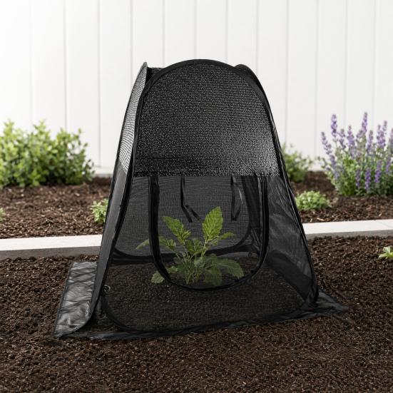 Pop Up Plant Sunshade, with Zipper Easy Access Breathable Mesh Cover, Ground Nails Fixing Shade Tent, Protects Outdoor Plants from Sun Birds Small