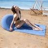 Beach Mat with Inflatable Pillow Portable Lightweight Outdoor Beach Lounger Sunbathing Relaxing Beach Blanket with Flocking Headrest
