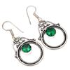 Emerald Quartz Gemstone Handmade Gift For Her Silver Jewelry Earrings 1.5''