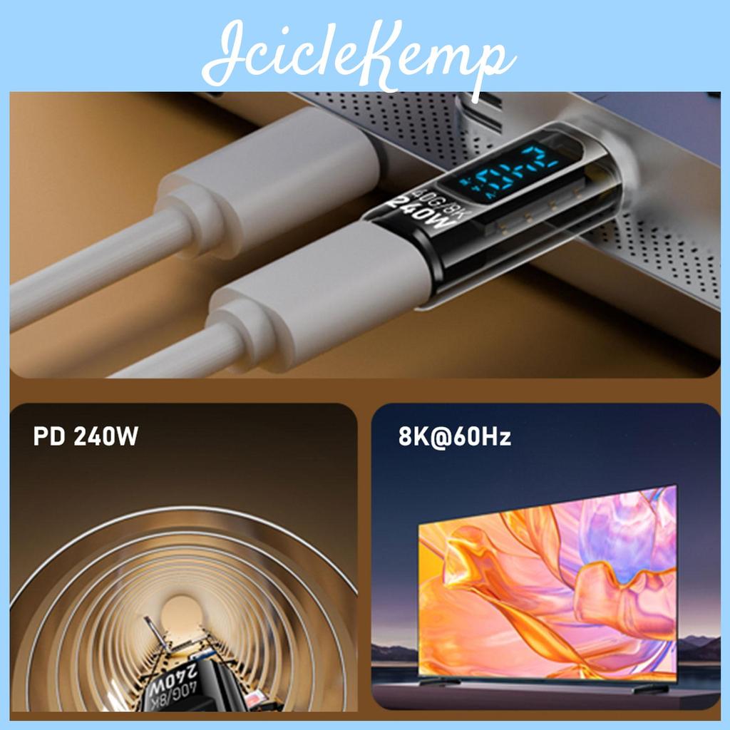 Тип Быстрый 240 Вт C-коннектор Высокомощный USB-C адаптер со светодиодным индикатором Поддерживает видео 8K60 Гц и передачу данных 40 Гбит/с