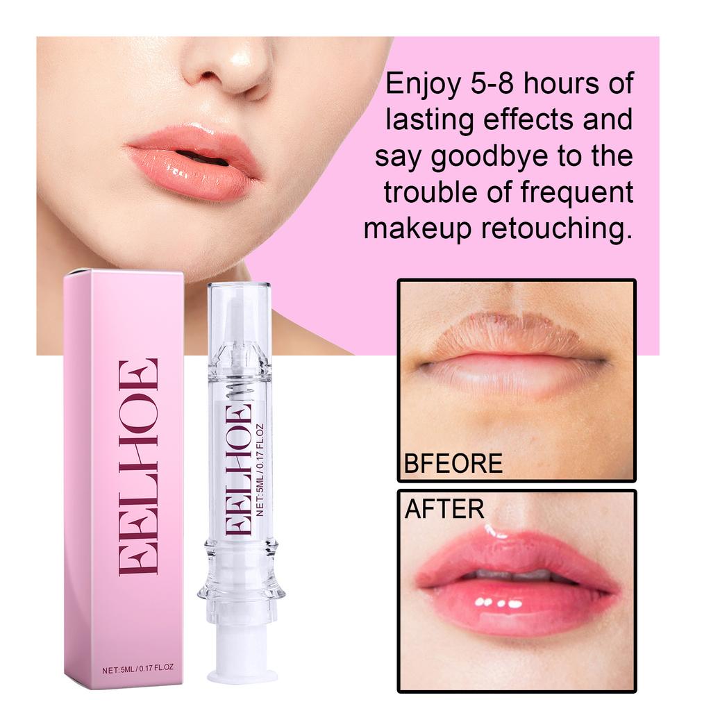 EELHOE Instant Volumising Lip Plumper Oil Collagen Moisturizer Care Lip Mask Repairing Reduce Lip Fine Lines Brighten Makeup Lipgloss