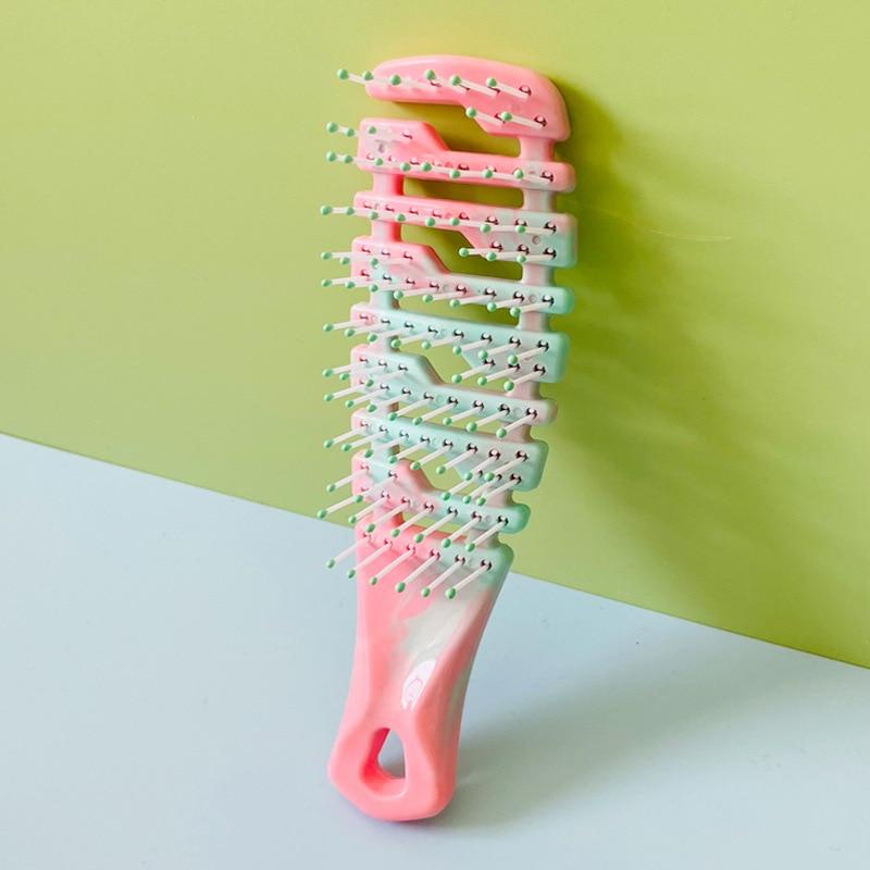 Расческа для изменения цвета, распутывающая спутанные волосы, антистатическая расческа для массажа, салонные парикмахерские инструменты для укладки, 1 шт.