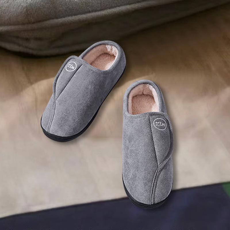 Fashion Shevalues Winter Fuzzy Women's Slippers Non-slip Indoor Cotton Shoes Cozy Velcro Home Slides Warm Flat Bottom Women's Slippers