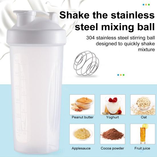 600 мл бутылка для протеинового шейкера с шариком из нержавеющей стали, точные весы, портативная чашка для воды для смешивания воды для фитнеса, пластиковый миксер, бутылка-блендер, подарок на день рождения