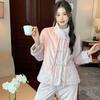 Женские пижамы на осень и зиму, новый китайский комплект с воротником-стойкой, три слоя хлопка и кашемира, толстая домашняя одежда, которую можно носить зимой на улице