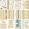 12 Bronzing Tattoo Stickers Set Beach Sexy Metallic Water Transfer Disposable Stickers