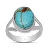 Натуральный 10X14 мм овальный бирюзовый драгоценный камень стерлингового серебра 925 пробы с разделенным хвостовиком кольца для женщин и девочек