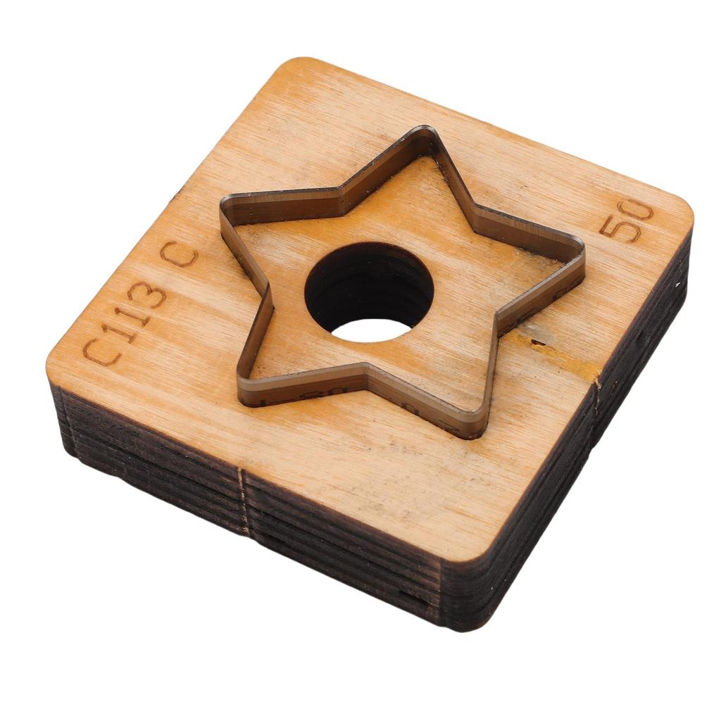 Звезда Кожаный режущий штамп Деревянная основа Острое стальное лезвие Многофункциональный кожаный вырубной пресс для поделок, декора