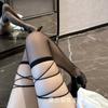Сексуальные сексуальные ремешки Сексуальные линии Полосатые гольфы Pure Desire Черные и красные подтяжки Контрастные цветные гольфы JK