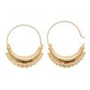[R7473] - Gold Plated Hoop Earrings 'Cleapatra' - 25 Mm - Pattern 30x10 Mm