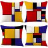 Geometric Red Pillow Case Office Pillow Sofa Pillow Bedside Backrest Pillow Case