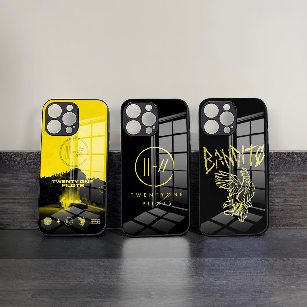 Чехол для телефона Twenty One Pilots Для 17 Pro Max IPhone 16 Pro 14 12 11 13 Mini X XR XS 15 Plus SE Стеклянная крышка