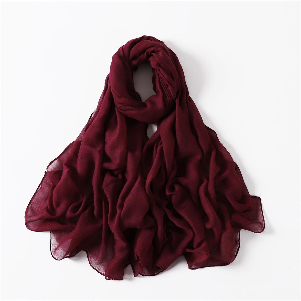 New Cotton Linen Scarf For Women Girls Students Autumn Classic Solid Color Scarves Retro Soft Foulard Viscose Female Wrap Shawls