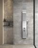 Shower panel with hydromassage, faucet, shower column, rain shower