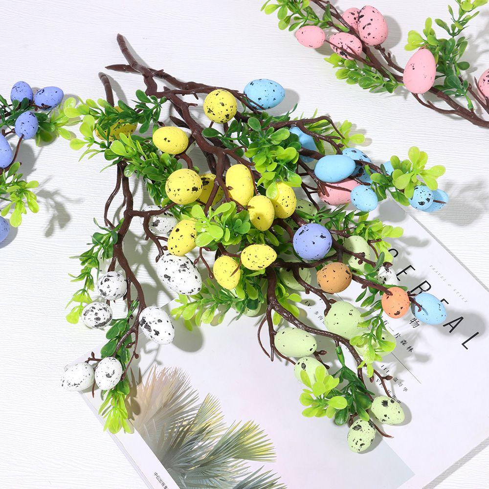 DIY живопись искусственное пасхальное яйцо ветка дерева поддельные растения пенопластовое яйцо цветок пасхальное украшение