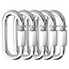 Wlikn Carabiner Link Buckle 304 Stainless Steel Load Capacity 500KG Set of 5 Snap Hook Quick Link Multifunctional Rustproof Outdoor Camping Key Ring
