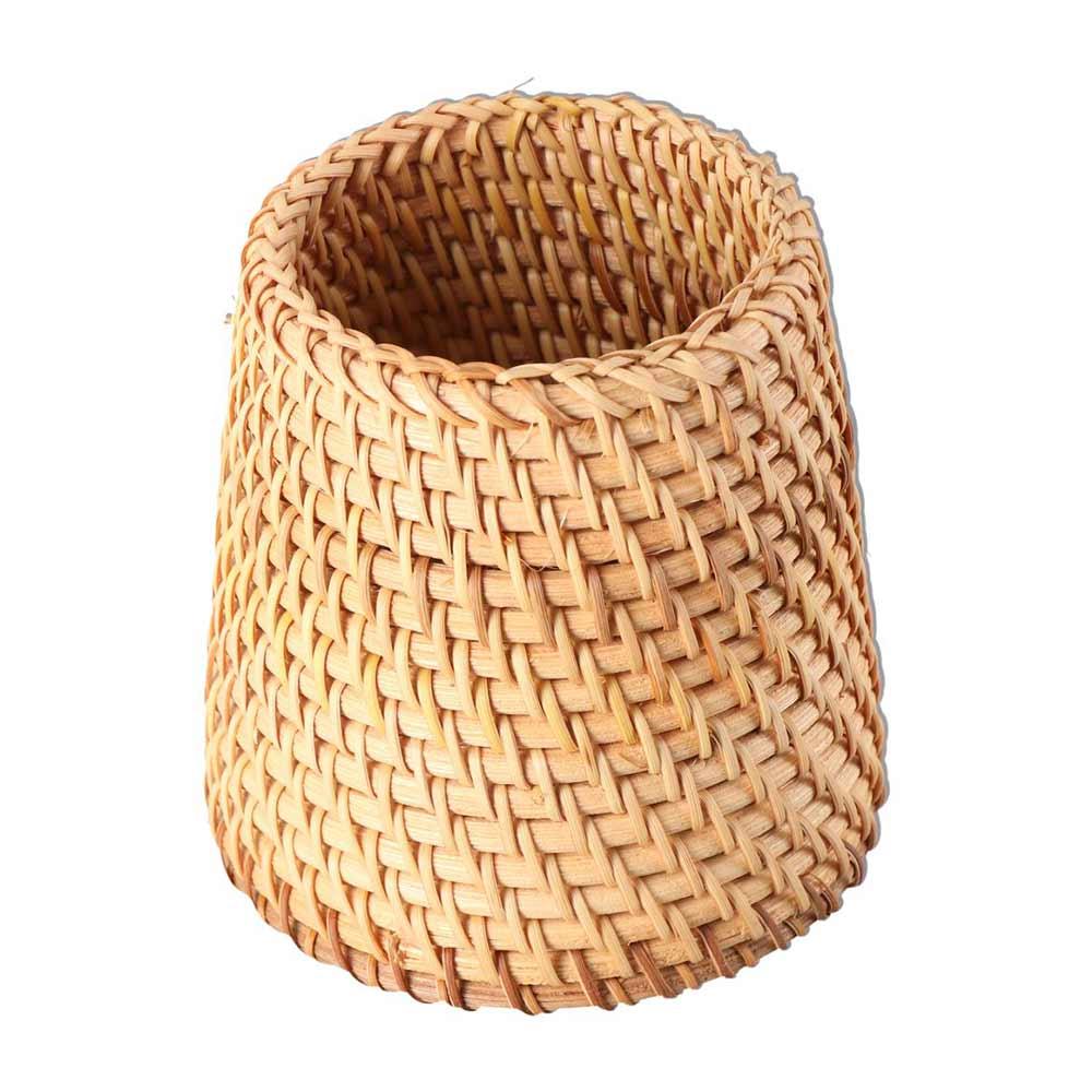 Large Capacity Wood Vine Rattan Pen Holder Cosmetic Holder Stationery Container Teahouse