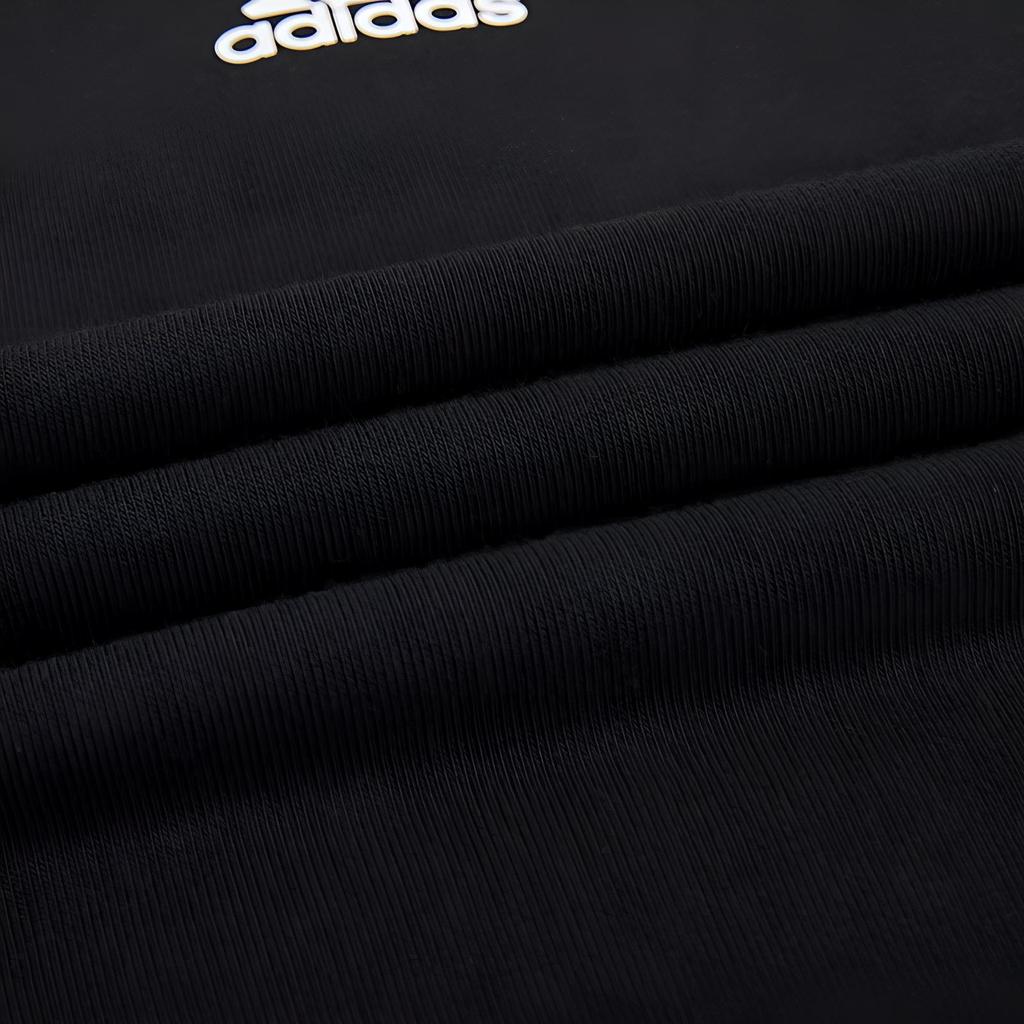 adidas Fi W Swt Gloss Logo Print Knit Crew Neck Sweatshirt Women Hoody Black H09766