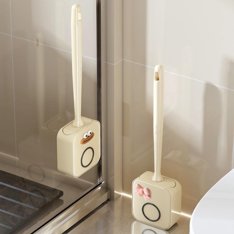 Luxury Wall-Mounted Silicone Toilet Brush Set - No Dead Angle Design