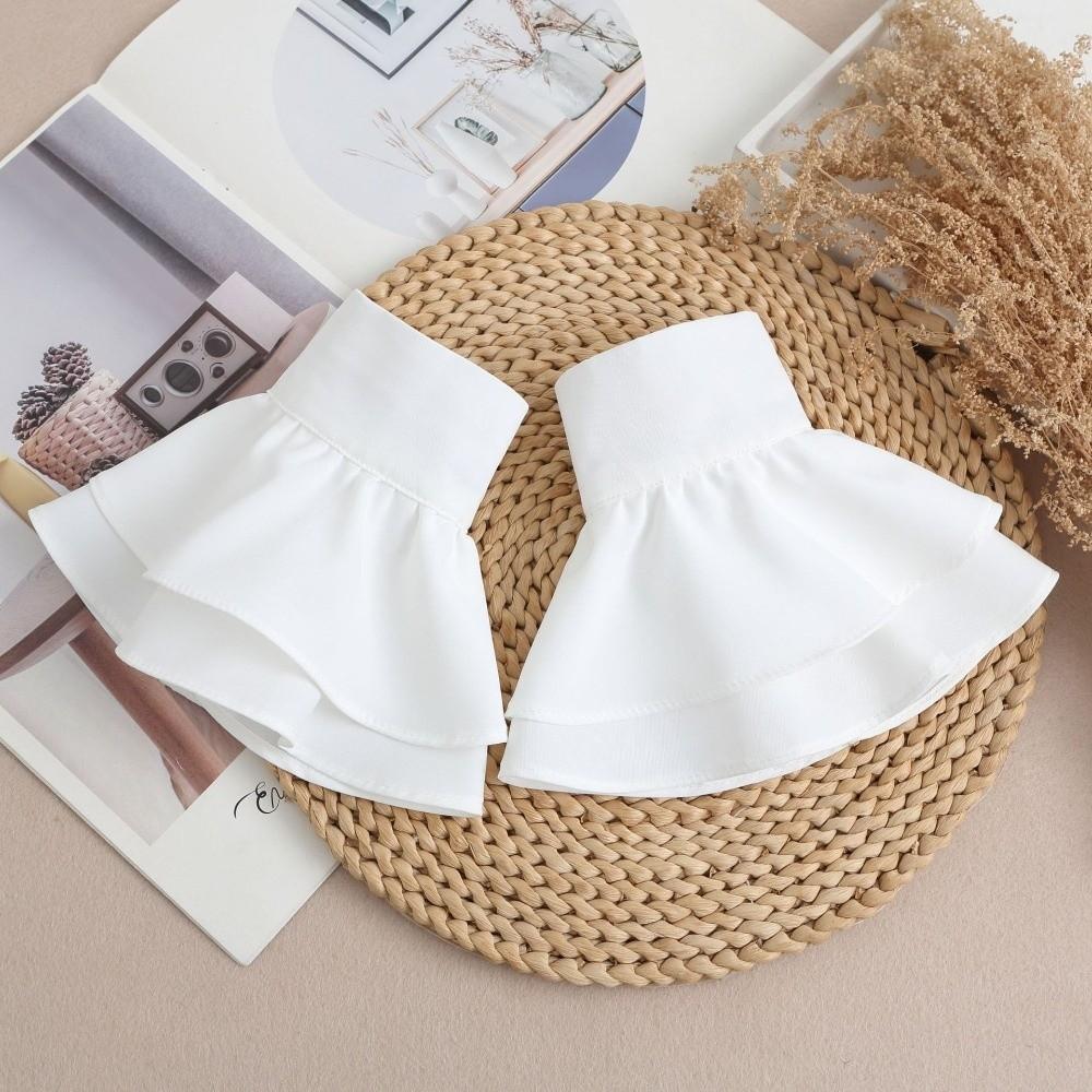 Ruffles Pleated Fake Sleeves Chiffon Fake Flared Sleeves Hand Wrist Cuffs  Blouse Wrist Warmers