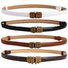 All-match Female Metal Buckle Circle Waist Strap Skirt Decorations PU Leather Belt Thin Waistband