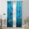 Summer Sea Life Dolphin Fish Window Curtains for Living Room Luxury Bedroom Curtain Kitchen Blinds Drapes Curtains