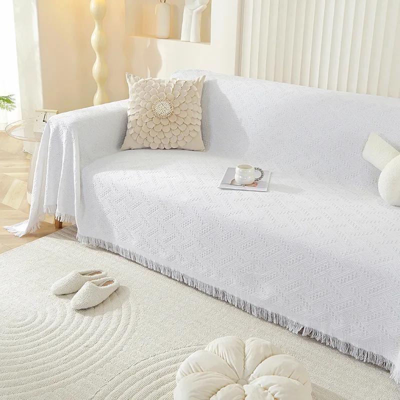 Простой однотонный ветрозащитный чехол для дивана, универсальное диванное полотенце на все четыре сезона, полный универсальный всеобъемлющий чехол для дивана