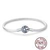 1/100 S925 silver heart crown snake bone bracelet women fashion jewelry DIY bracelet gift for her