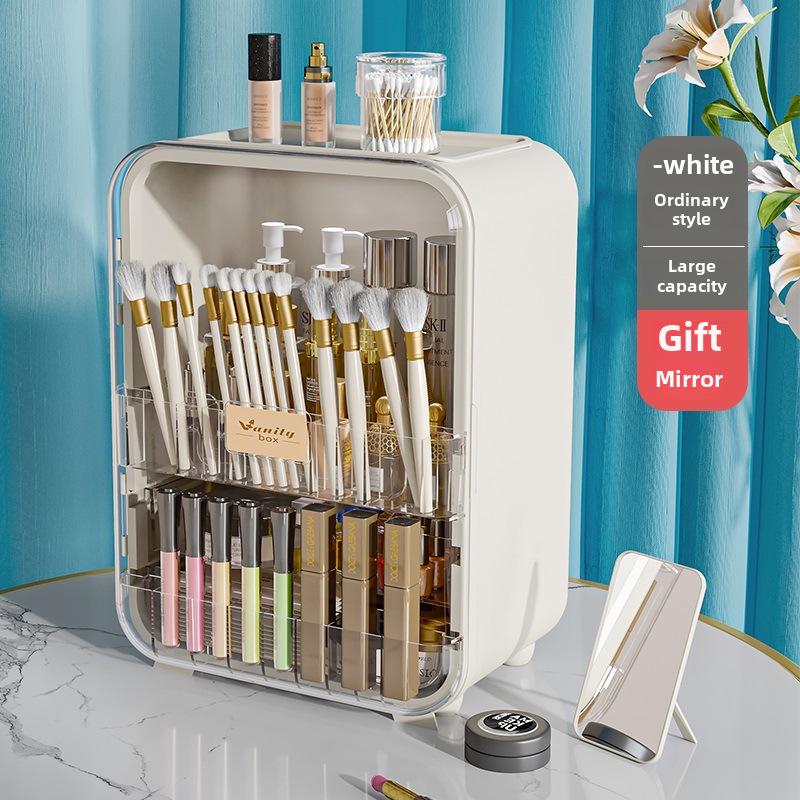 Large Capacity LED Makeup Storage Box with Mirror & Lipstick Organizer