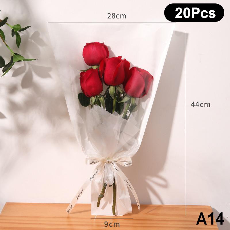 20/30/50 шт. Цветные обертки для цветов Прозрачный пакет для букета Обертка для цветов Водонепроницаемая DIY Подарок Цветочный декор