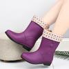 Women's Rain Shoes Medium Tube Water Shoes Fashion Warm Rain Boots Women's Cotton Water Boots Non-slip Work Rubber Shoes Car Wash Kitchen
